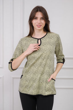 Кофта женская из интерлока Анфиса лимонная рябь - Амадэль фото 2