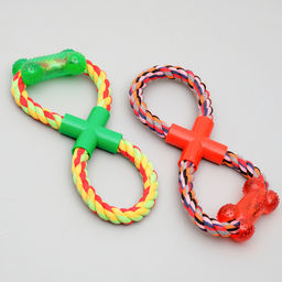Игрушка тренировочная канатная Восьмёрка с косточкй, до 25 см. до 135 г, микс цветов - Пижон фото 4