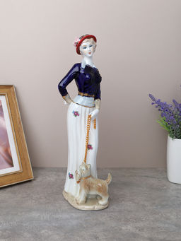 Статуэтка Дама с собачкой 30 см / 0837 /уп 24/