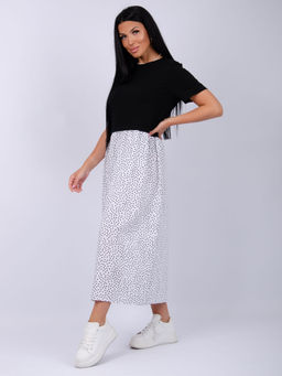 Платье "Виттория 6" белый горох, вискоза/кулирка (М)