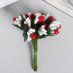 Цена за 12 шт. Декор для творчества «Зимние цветы», МИКС 10 см (1 набор=1 букету) в букете 12 цветов