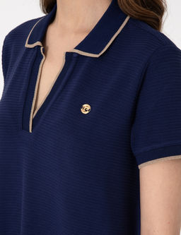 Lacivert Regular Fit Polo Yaka _rme Elbise