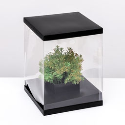 Коробка для цветов с вазой и PVC окнами, складная, 23 х 30 х 23 см, чёрный - UPAK LAND фото 5