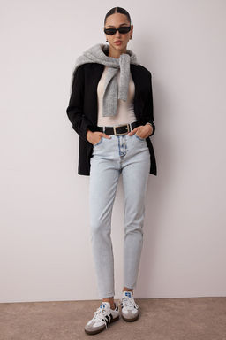 Trendyolmilla Siyah Yuksek Bel Jeans TWOSS25JE00279 фото 14