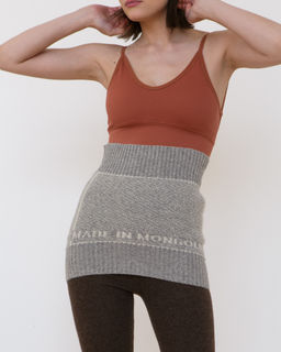 Пояс трикотажный из монгольской шерсти серый