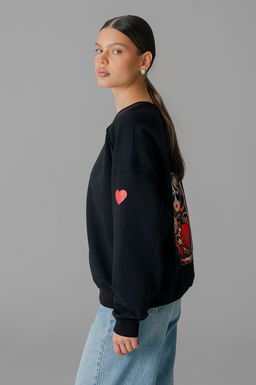 Арт. 15125 Свитшот женский Матрешка оверсайз 44-50 (4 шт) Цвет:черный - Калинка фото 16