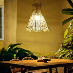 Светильник потолочный из ротанга «Ади», 1×120 Вт, Е27, 30×30×35 см