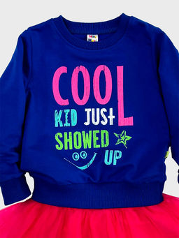 Толстовка с принтом для девочки UD 4112 синий - Mini maxi фото 2