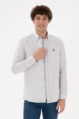 Erkek A__k Gri Uzun Kollu Basic G_mlek Sepette S_rpriz _ndirim