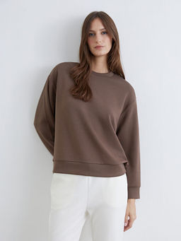 Bisiklet Yaka Oversize Kad?n Sweatshirt