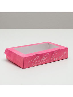 Цена за 10 шт. Кондитерская упаковка, коробка с ламинацией «С любовью», 20×12×4 см