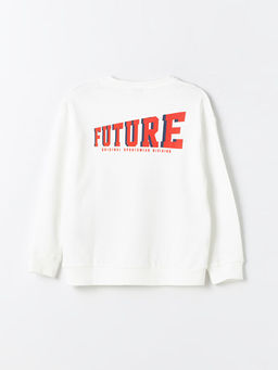 Bisiklet Yaka Bask?l? Uzun Kollu Erkek ?ocuk Ti??rt - Waikiki фото 2