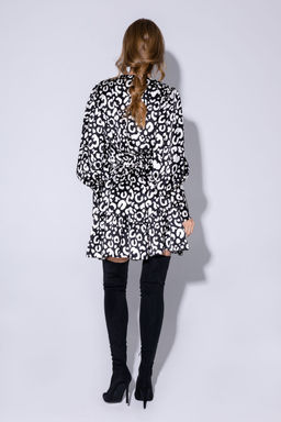 Платье Pirs 4240 Черно-белый лео  фото 4