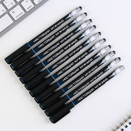 Цена за 10 шт. Ручка шариковая, синяя паста 0.7 мм с колпачком пластик софт-тач Герой и защитник - Artfox фото 6