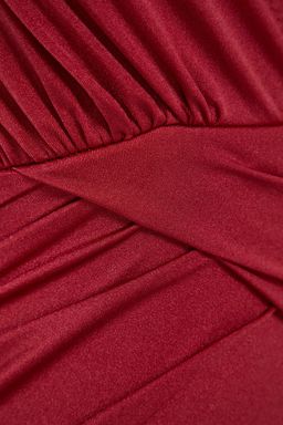 TRENDYOLMILLA Kiremit V Yaka Drapeli Regular Mayo TBESS21MA0042  фото 20