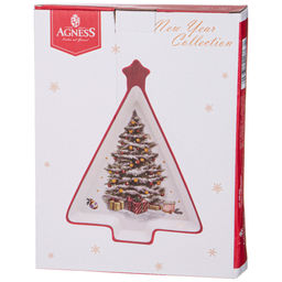 БЛЮДО AGNESS С НОВЫМ ГОДОМ! В ФОРМЕ ЕЛКИ 26*20*3 СМ  фото 2