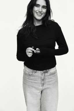 Camiseta de algodon acanalado