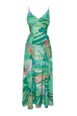 TRENDYOLMILLA Cicek Desenli Maxi Dokuma Plaj Elbisesi TBESS24EL00098  фото 15