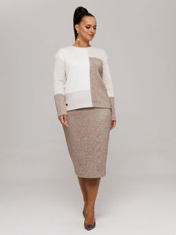 Костюм Galean Style 997 коричневый с бежевым  фото 9