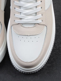 03-YJ425-1 WHITE/BEIGE Полуботинки спортивные женские (натуральная кожа) - Фабричный китай фото 11