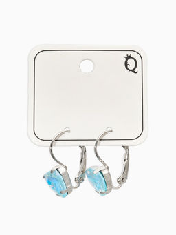 Серьги "Сердечки" лунные, цвет голубой в серебре