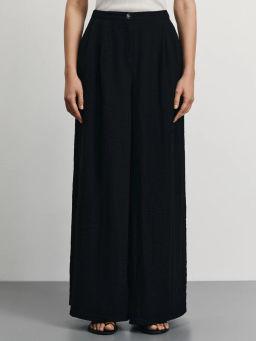 Брюки палаццо из жатой ткани / Zarina  фото 2