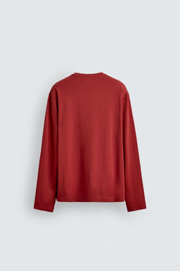 CAMISETA MEDIUM WEIGHT MANGA LARGA / Rojo - Zara фото 6