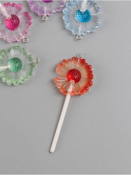 Цена за 5 шт. Подвеска для творчества акрил «Ромашка на палочке», 6×2.8×1 см, МИКС