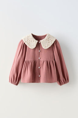SHIRT WITH CROCHET COLLAR