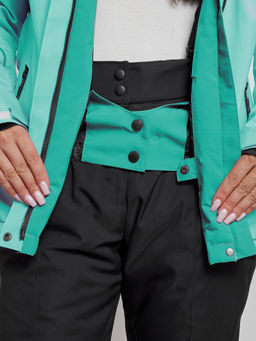 Горнолыжный костюм женский зимний бирюзового цвета 03350Br