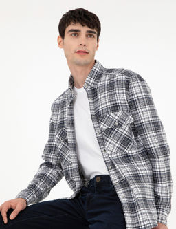 Lacivert Regular Fit Uzun Kollu G_mlek