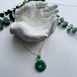 Кулон на цепочке из зеленого Авантюрина 45 см +