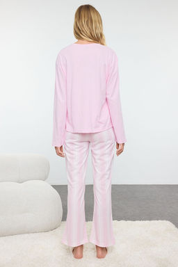 Trendyolmilla Antrasit %100 Pamuklu Cizgili Orme Pijama Tak?m? THMAW25PT00188  фото 5