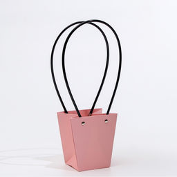 Цена за 10 шт. Сумка для цветов розовая влагостойкая, 12×12 - 8×8 - 12.5 см