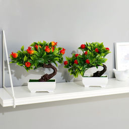 Бонсай искусственный в горшке «Деревце плодовое», 10×18 см