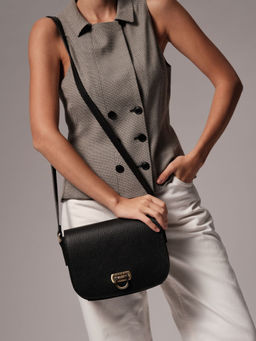 Сумка кожаная на плечо Azaro 31034 черный