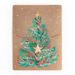 Набор подарочный новогодний KAFTAN New Year: варежки размер 19, подвеска, свеча, ёлка, 2 открытки