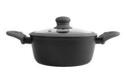 Кастрюля, 20 см, 2,3 л, с крышкой, с покрытием, алюминий, серо-черная, Robust