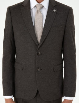 Kahverengi Slim Fit Tak_m Elbise