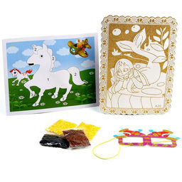 Набор для творчества: аппликация EVA крошкой и раскраска + маска на резинке Живоные