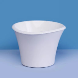 Цена за 3 шт. Кашпо для цветов пластиковое 0,6л d-13см "Лагуна" со вставкой белый