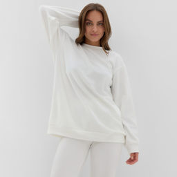 Костюм женский (свитшот, леггинсы) KAFTAN Plushy, размер 44-46, белый