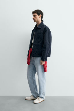 SOBRECAMISA RELAXED FIT CANVAS LAVADO / Marino oscuro - Zara фото 4