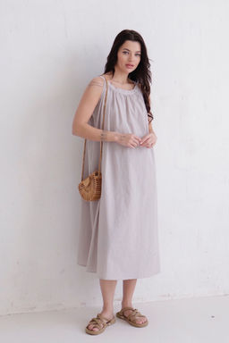 Платье хлопковое светло-серое - Martichelli фото 2