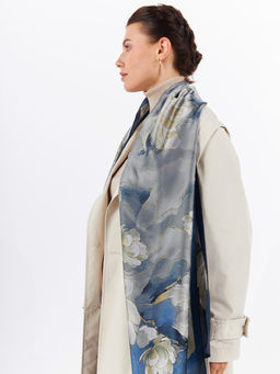 Большой, мягкий, тонкий и очень нежный двусторонний палантин с рисунком - Tantino фото 3