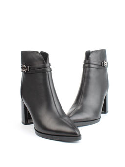 04-M3-L835 BLACK Ботильоны зимние женские (натуральная кожа, натуральный мех)