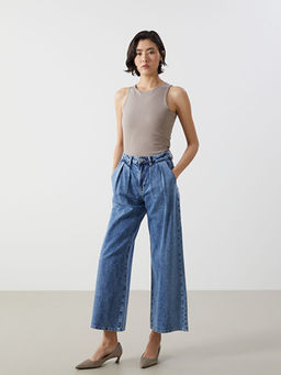 Wideleg Kad?n Jean Pantolon