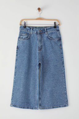 Limited Edition Mavi Tasl? Pacas? Kesikli Denim Kapri Bermuda TWOSS25SR00061 - Trendyolmilla фото 5