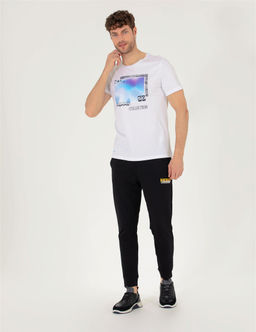 Beyaz Slim Fit Bask_l_ Bisiklet Yaka Ti__rt - Pierre cardin фото 4