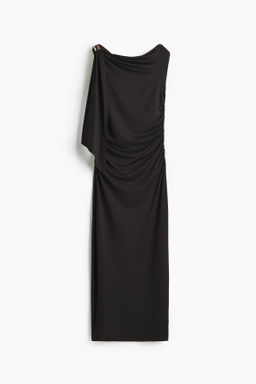 Vestido drapeado de un hombro